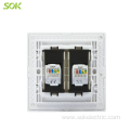 RJ45 LAN Socket Outlets 2Gang Information power outlet